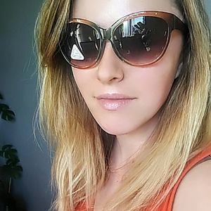 Tri Color Poly Carbon Cat Eye Sunglasses Green